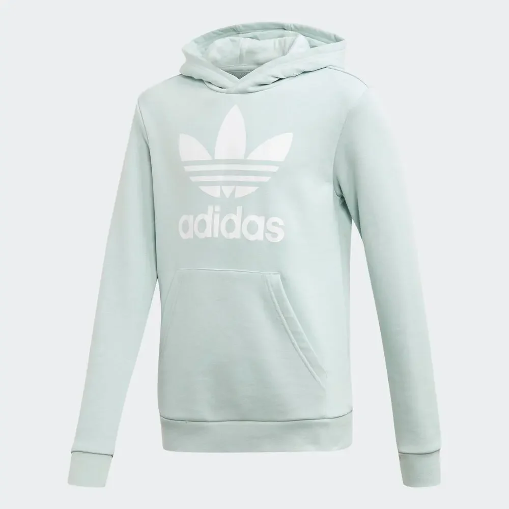 Adidas Kids Unisex Vapour Green / White Trefoil Hoodie Sweatshirt Size XS NWT